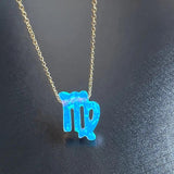 925 Silver 12 Zodiac Opal Necklace for Gifte