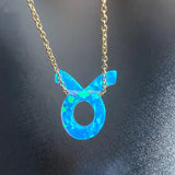 925 Silver 12 Zodiac Opal Necklace for Gifte