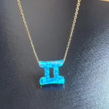 925 Silver 12 Zodiac Opal Necklace for Gifte