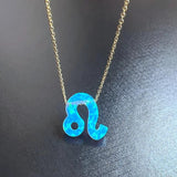 925 Silver 12 Zodiac Opal Necklace for Gifte