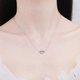 0.5ct Moissanite Evil Eye Pendant Necklace Sterling Silver