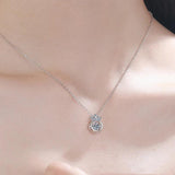14K Moissanite Necklace Silver Crown Pendent Women Wedding Jewelry