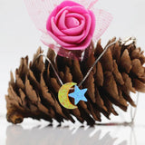 Opal & 925 Silver Moon & Star Necklace Love Gift