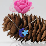 Opal & 925 Silver Moon & Star Necklace Love Gift
