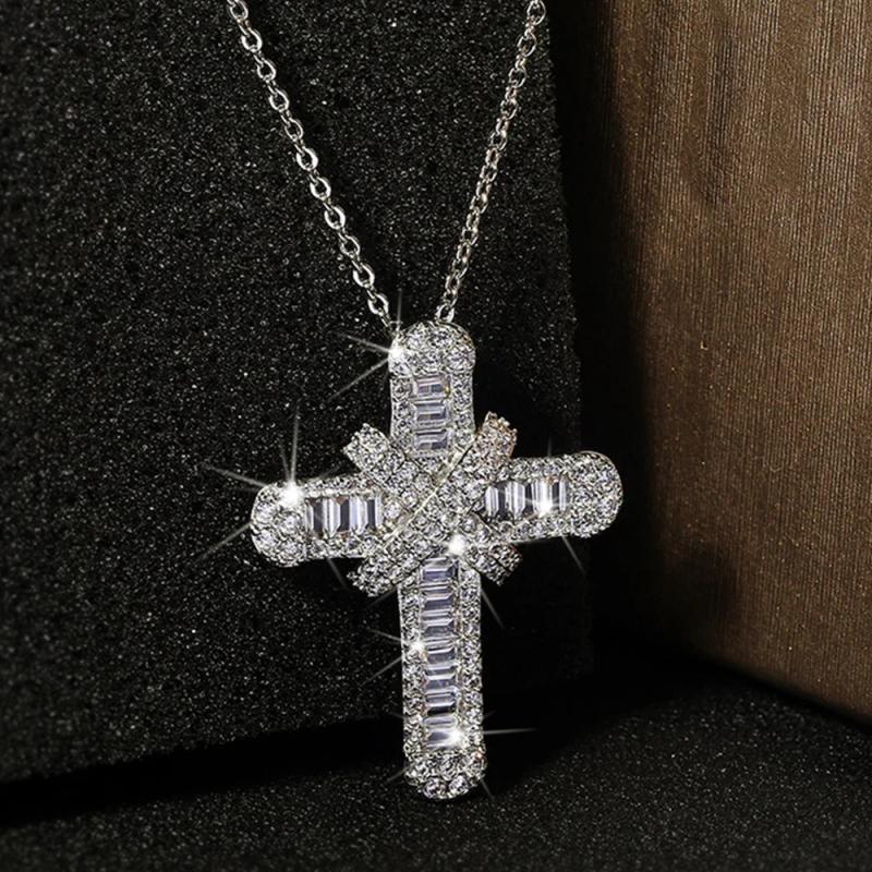 Cross Hip-hop Necklace Female Vintage Jewelry Zircon Girl Gift