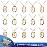 925 Silver Zircon Initial Letter M Necklace