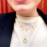 925 Silver Zircon Initial Letter M Necklace