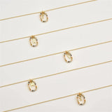 925 Silver Zircon Initial Letter M Necklace