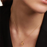 925 Silver Zircon Initial Letter M Necklace