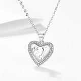 925 Silver Heart Necklace Animal Pendant Women's Jewelry