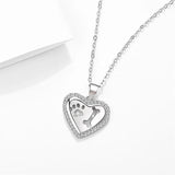 925 Silver Heart Necklace Animal Pendant Women's Jewelry