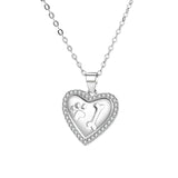 925 Silver Heart Necklace Animal Pendant Women's Jewelry