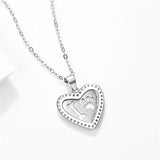 925 Silver Heart Necklace Animal Pendant Women's Jewelry