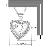 925 Silver Heart Necklace Animal Pendant Women's Jewelry
