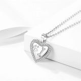 925 Silver Heart Necklace Animal Pendant Women's Jewelry