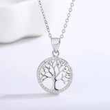 Sterling Silver 925 Tree of Life Necklace Earring Set