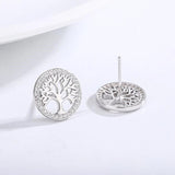 Sterling Silver 925 Tree of Life Necklace Earring Set