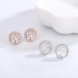 Sterling Silver 925 Tree of Life Necklace Earring Set