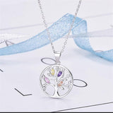 S925 Sterling Silver Life Tree Crystal Zircon Necklace