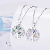 S925 Sterling Silver Life Tree Crystal Zircon Necklace