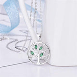 S925 Sterling Silver Life Tree Crystal Zircon Necklace