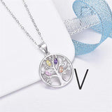S925 Sterling Silver Life Tree Crystal Zircon Necklace