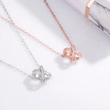 Sterling Silver S925 Girl Micro Diamond Cross Collar Necklace