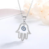 S925 Palm Eye Pendant Sterling Silver Women's Necklace