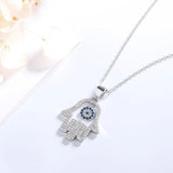 S925 Palm Eye Pendant Sterling Silver Women's Necklace
