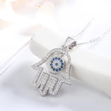S925 Palm Eye Pendant Sterling Silver Women's Necklace