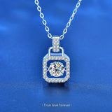 925 Silver Necklace Beating Heart Square Pendant Delicate Collar Neckchain