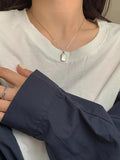 925 Silver Geometric Letters Pendant Necklace for Women