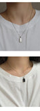 925 Silver Geometric Letters Pendant Necklace for Women