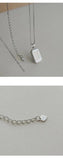 925 Silver Geometric Letters Pendant Necklace for Women