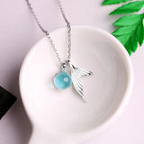 S925 Mermaid Foam Necklace Short Style Silver Women's Accessories