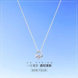 S925 Silver Necklace with Bohimia Rhinestone Pendant