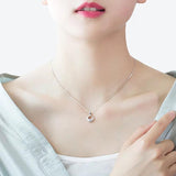 S925 Silver Necklace with Bohimia Rhinestone Pendant