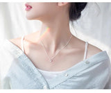 S925 Silver Necklace with Bohimia Rhinestone Pendant