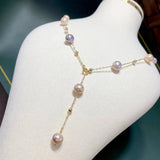 8-9mm Freshwater Pearl Necklace Women's Long Adjustable Necklace