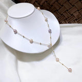 8-9mm Freshwater Pearl Necklace Women's Long Adjustable Necklace