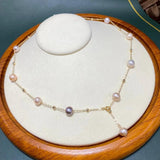 8-9mm Freshwater Pearl Necklace Women's Long Adjustable Necklace