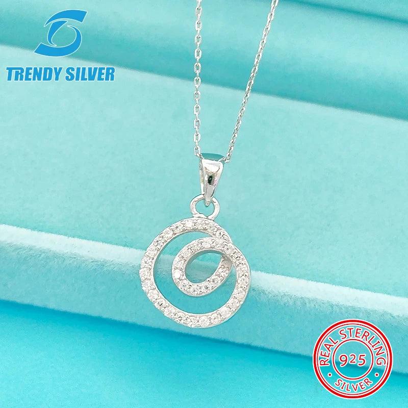 925 Silver Necklace Small Zircon Jewelry