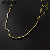 925 Sterling Silver High Link Chain Clavicle Necklace for Women