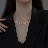 925 Sterling Silver High Link Chain Clavicle Necklace for Women