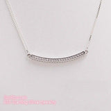 Autumn 925 Silver Hearts of Bar Necklace, Clear CZ Jewelry