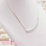 Autumn 925 Silver Hearts of Bar Necklace, Clear CZ Jewelry