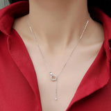 D Moissanite Diamond Gemstone 925 Sterling Silver Pendant Necklace