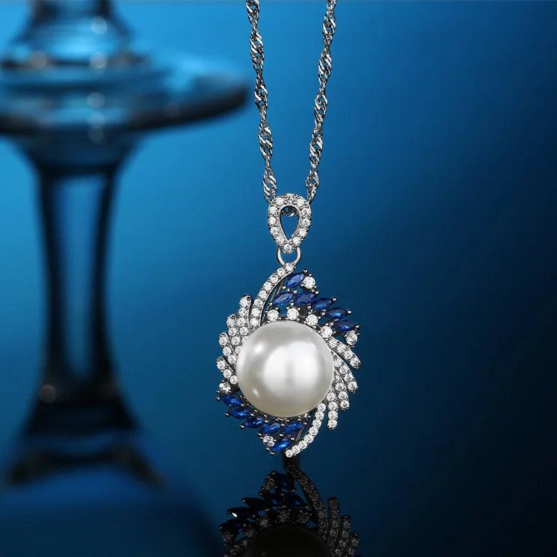 Elegant S925 Sterling Silver Pearl Pendant Necklace for Wedding