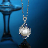 Elegant S925 Sterling Silver Pearl Pendant Necklace for Wedding