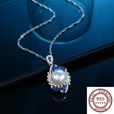 Elegant S925 Sterling Silver Pearl Pendant Necklace for Wedding